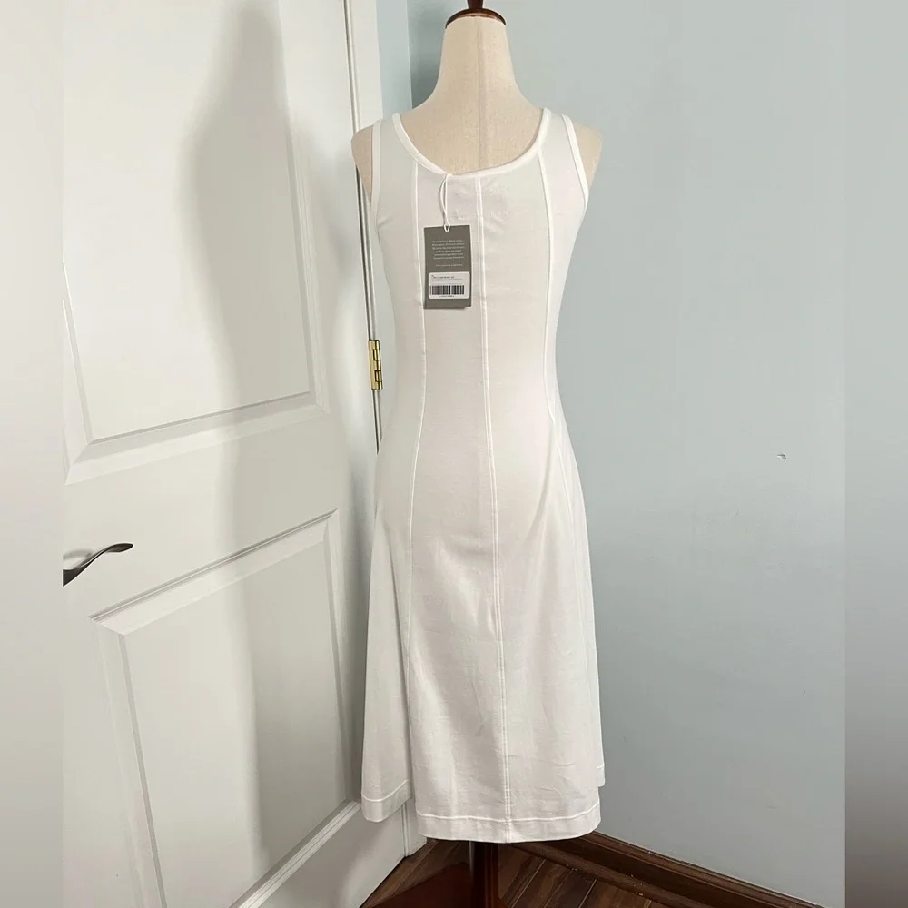 EVERLANE white Luxe Cotton Seamed
Tank Pullover Midi Dress size XXS NWT - Picture 9 of 11